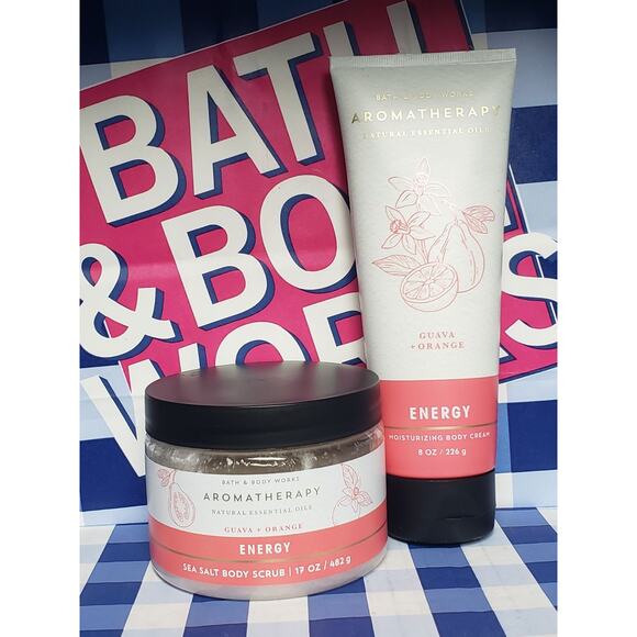 BBW Energy Orange Aromatherapy Scrub & Body Cream - Picture 1 of 3